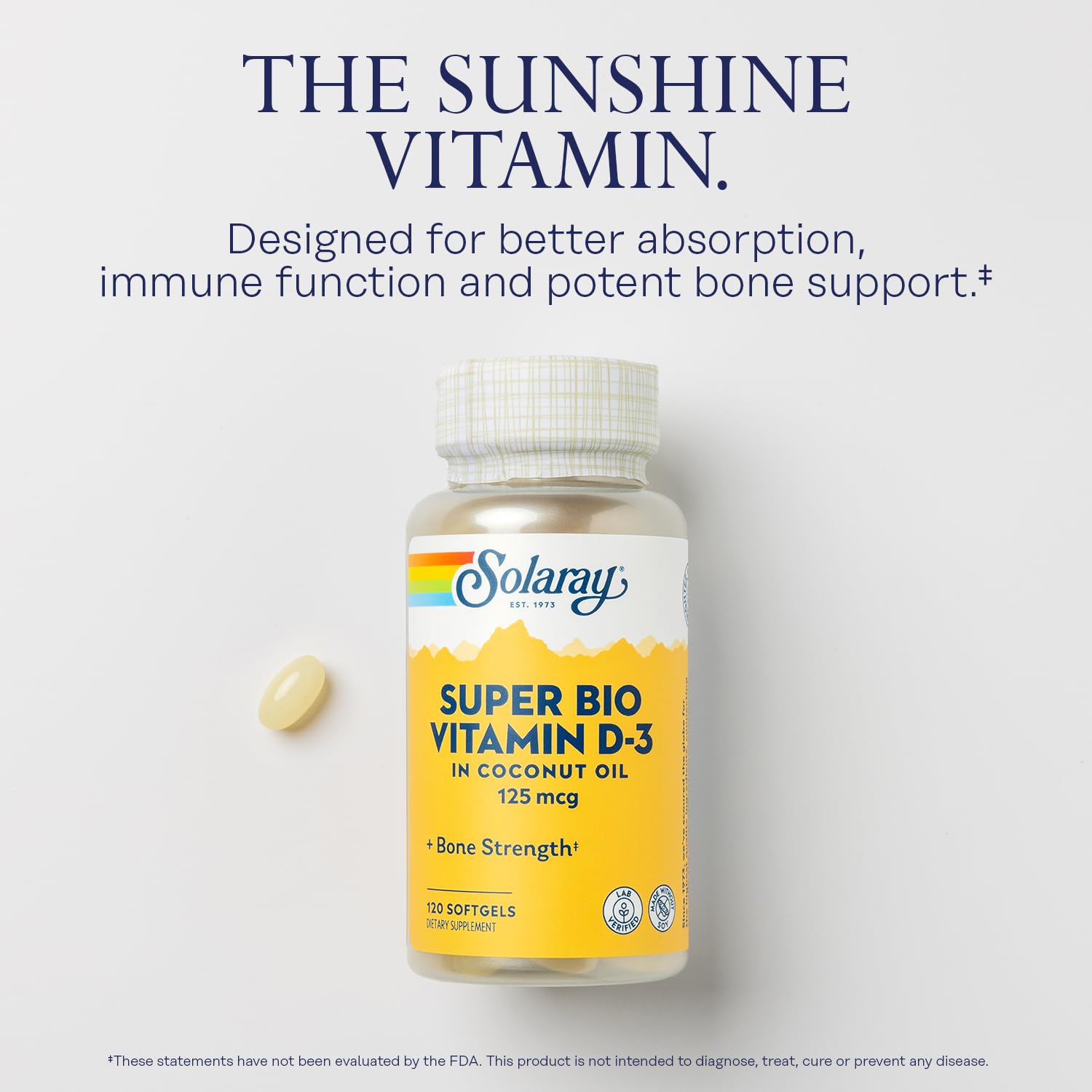 Label showing coconut oil base for enhanced absorption