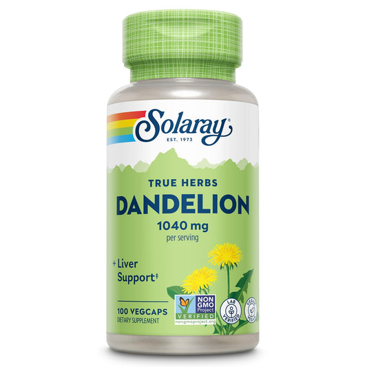 SOLARAY Dandelion Root Supplement bottle showing 1,040 mg per serving