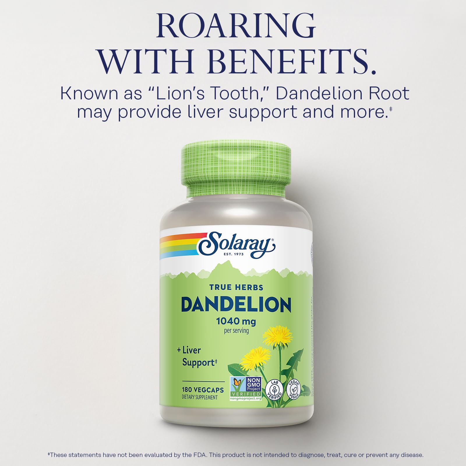 Dandelion root supplement made from the whole root for comprehensive nutrients