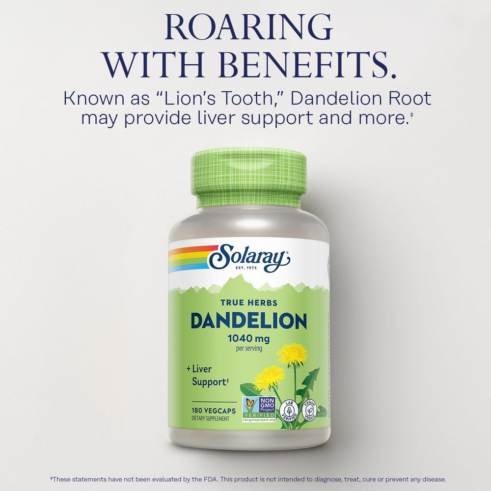 Dandelion root supplement made from the whole root for comprehensive nutrients