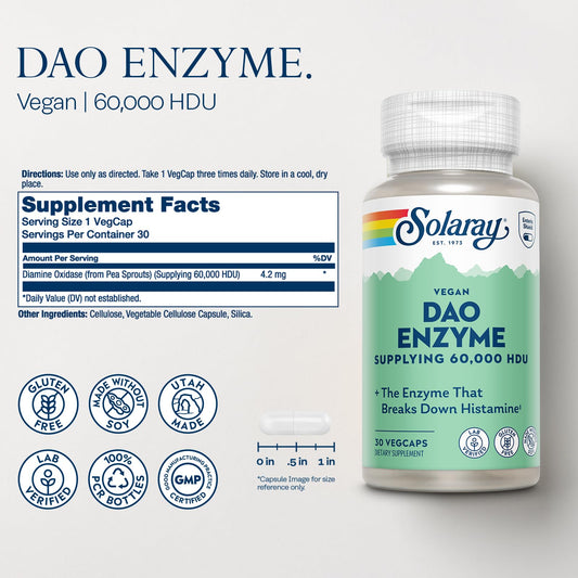 DAO enzyme capsules in a row