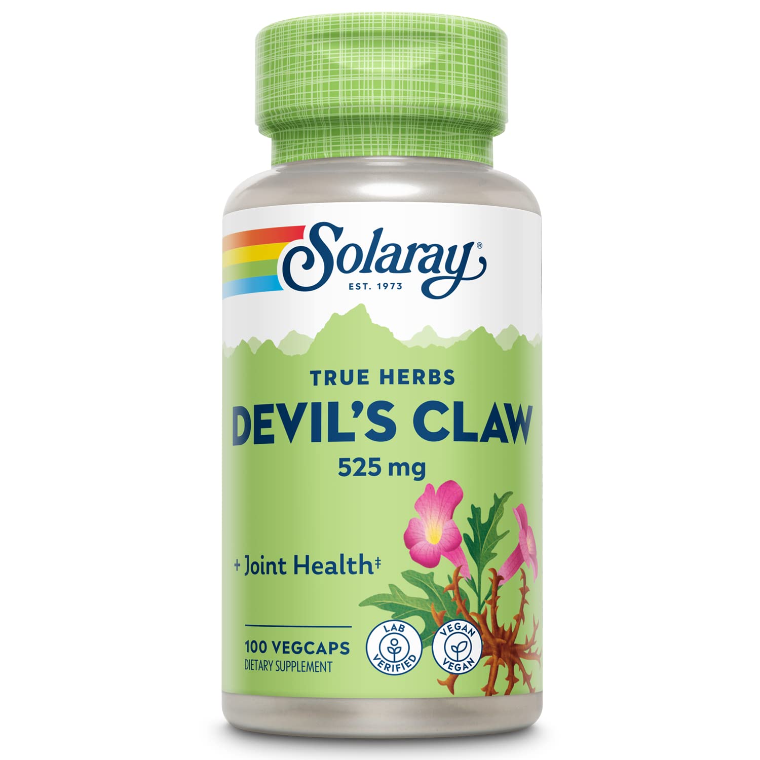 SOLARAY Devils Claw Root 525mg bottle label