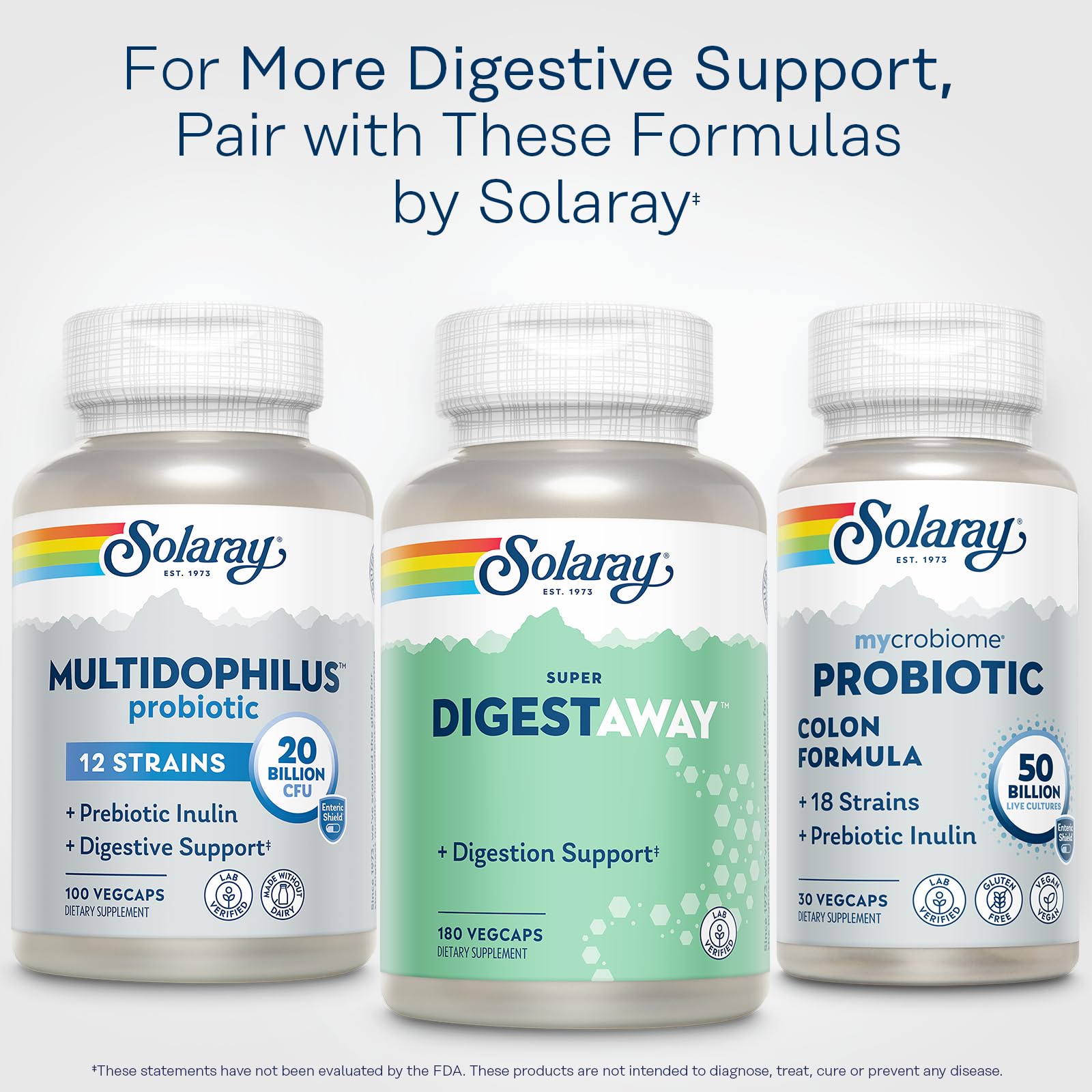 Lab verified SOLARAY Digestive Enzymes quality seal