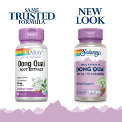 Close-up of Solaray Dong Quai Root Extract bottle and label