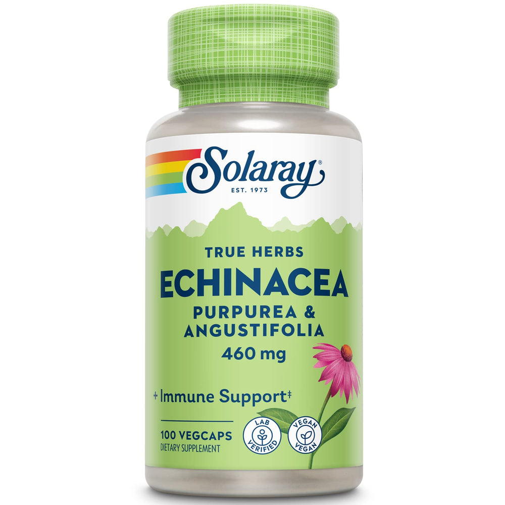 SOLARAY Echinacea Angustifolia & Purpurea Root Veg Cap bottle front view