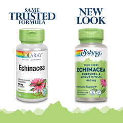 Close-up of SOLARAY Echinacea Angustifolia & Purpurea Root capsules