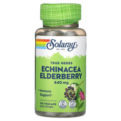 SOLARAY Echinacea and Elderberry Capsules bottle - 440 mg - 100 Count