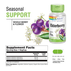 Vegan, gluten-free elderberry capsules packaging
