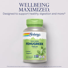 Fenugreek seeds with digestive support imagery