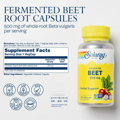 Close-up of a single beet root capsule displaying its size