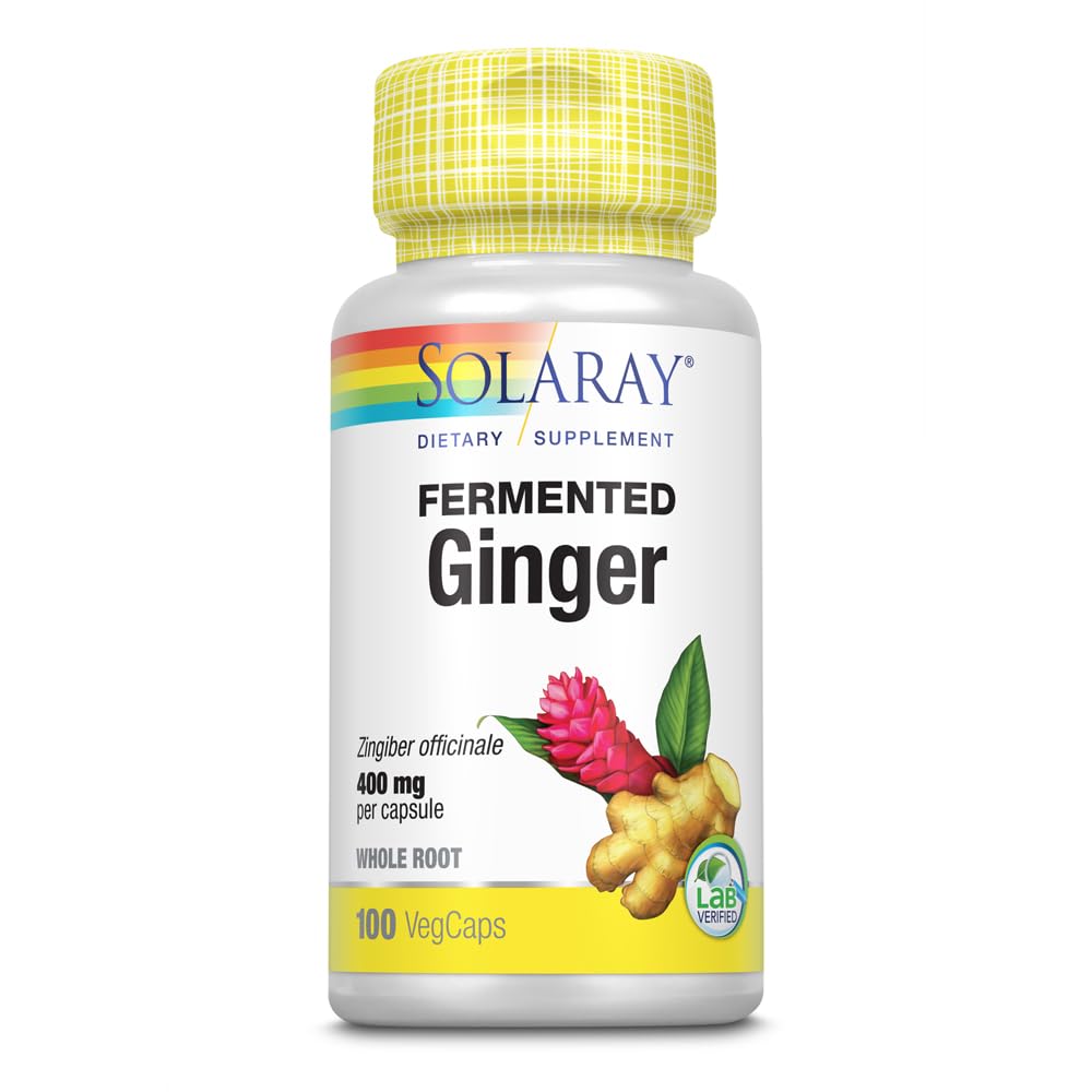 SOLARAY Fermented Ginger Root 400 mg VegCaps bottle