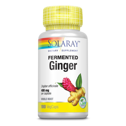 SOLARAY Fermented Ginger Root 400 mg VegCaps bottle