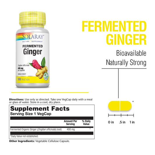 Close-up of 400 mg ginger root capsules