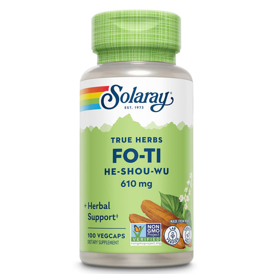 SOLARAY Fo-Ti 610 mg vegan capsule bottle front view
