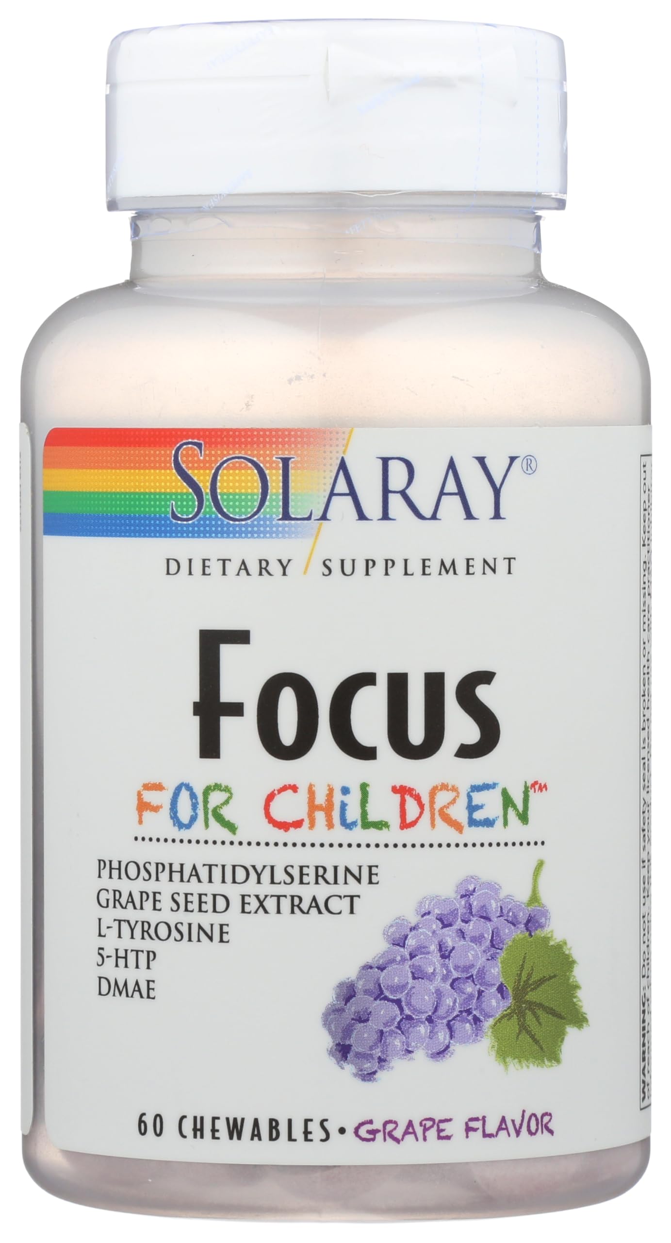 SOLARAY Focus for Children Supplements bottle label