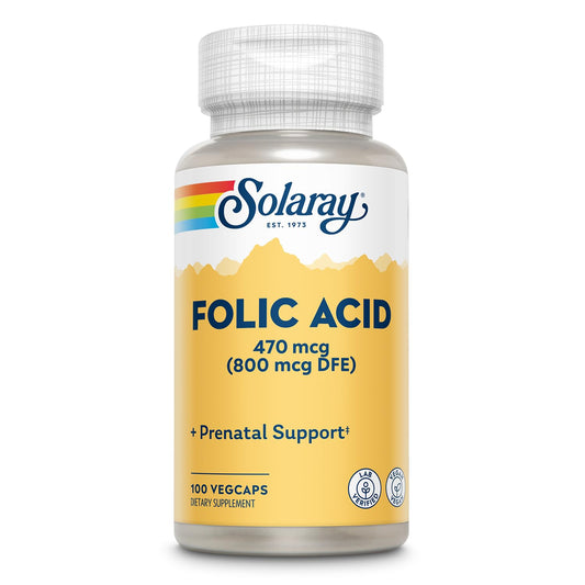 SOLARAY Folic Acid bottle front label