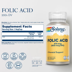 SOLARAY Folic Acid capsules close-up