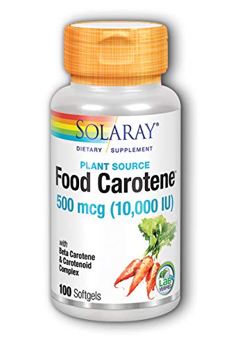 SOLARAY Food Carotene Vitamin A 10000 IU bottle label
