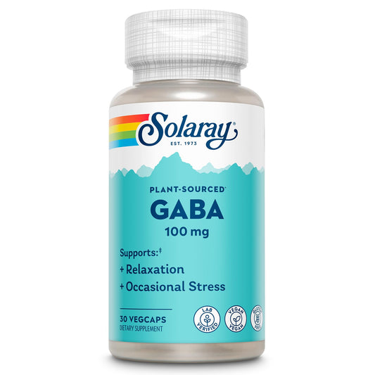 SOLARAY Plant-Sourced GABA 100 mg bottle front label