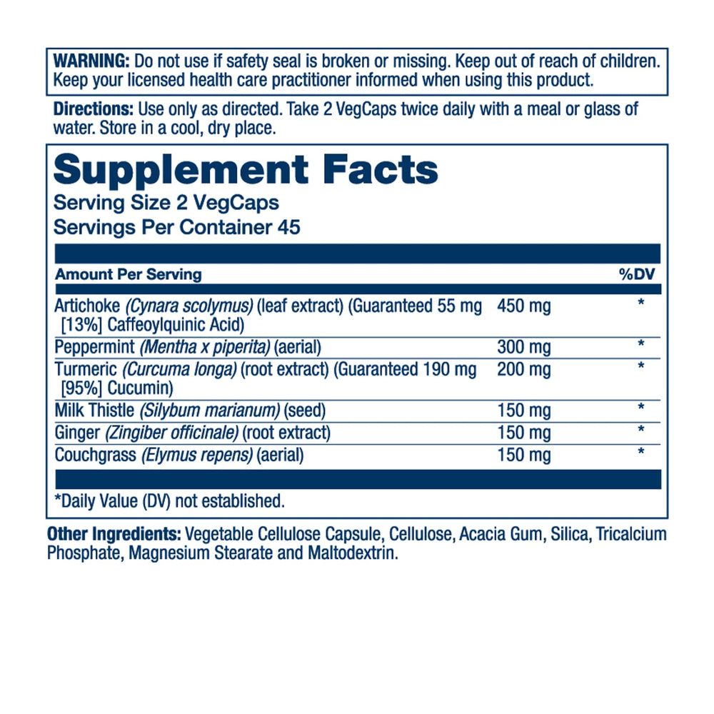 SOLARAY Gallbladder Support Formula bottle label