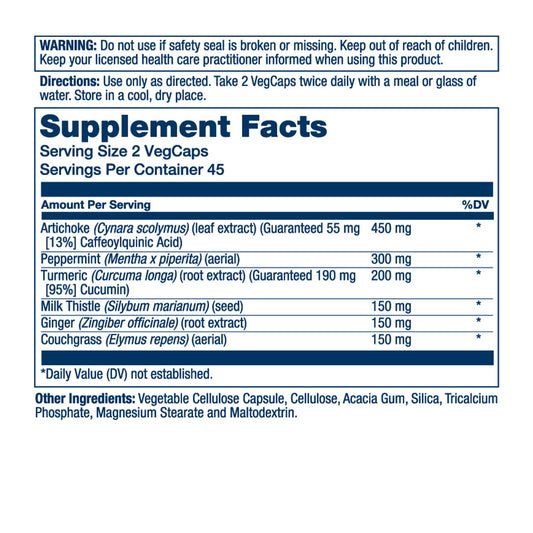 SOLARAY Gallbladder Support Formula bottle label