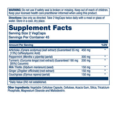 SOLARAY Gallbladder Support Formula bottle label