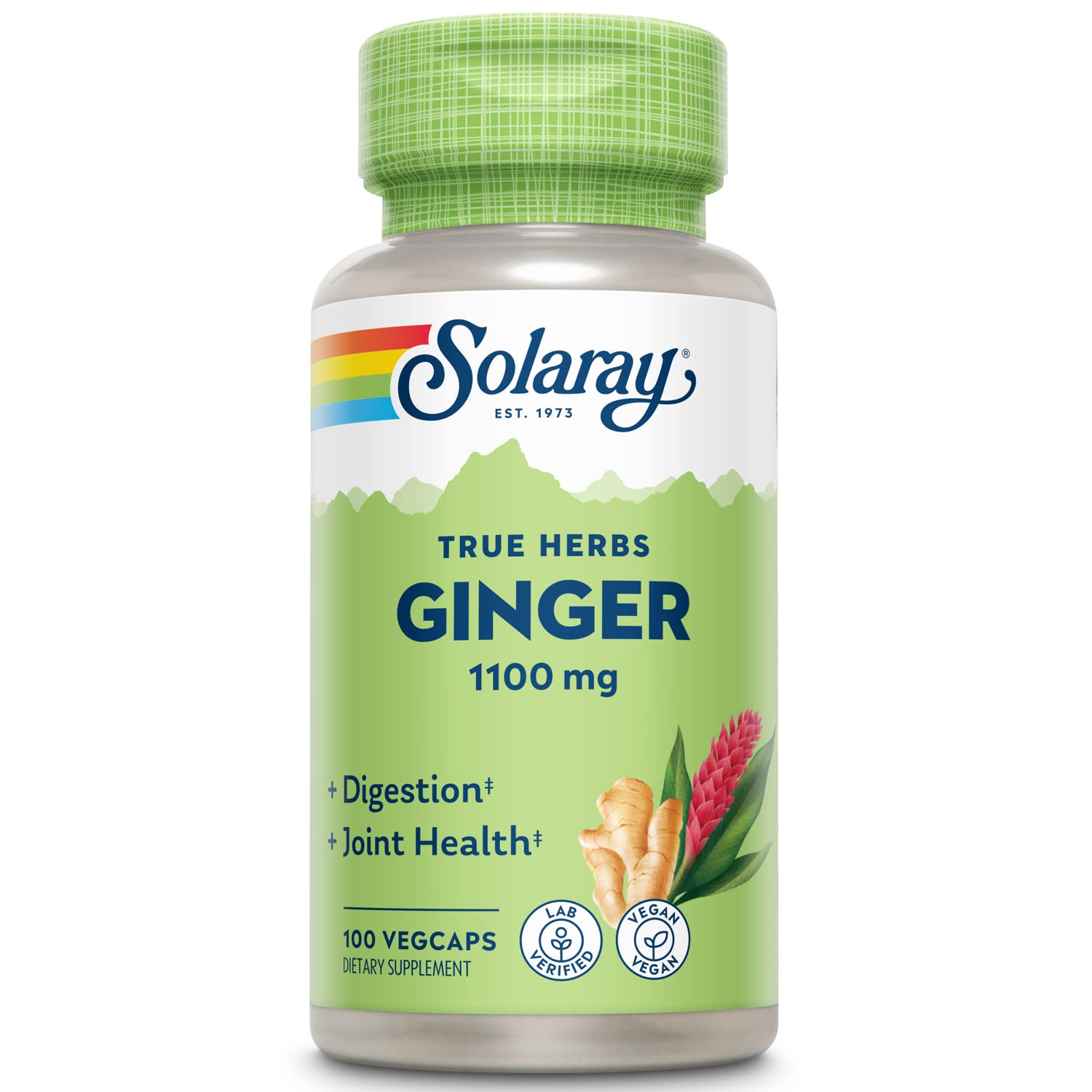 SOLARAY Ginger Root 1100mg bottle label and packaging