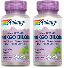 Solaray Ginkgo Biloba Extract 60 mg bottle - 60 count, pack of 2