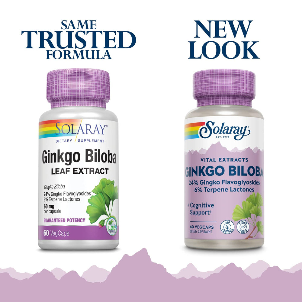 Solaray Ginkgo Biloba Extract bottle label