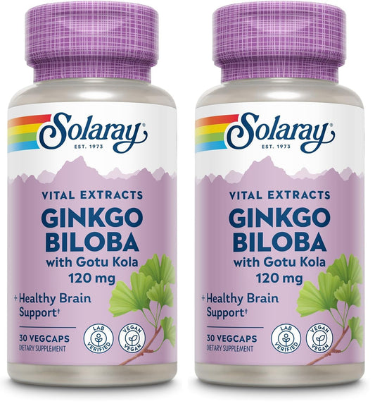 Solaray Ginkgo Biloba with Gotu Kola bottle (Pack of 2)