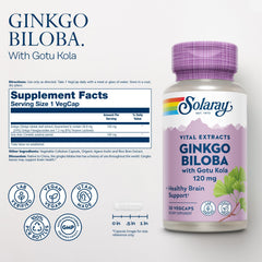 Solaray Ginkgo Biloba with Gotu Kola label