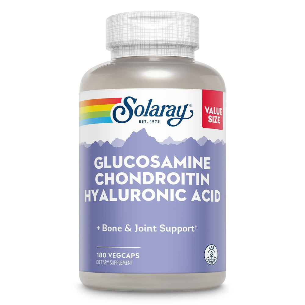SOLARAY Glucosamine Chondroitin Hyaluronic Acid bottle and label