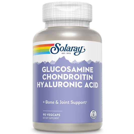SOLARAY Glucosamine Chondroitin Hyaluronic Acid bottle label