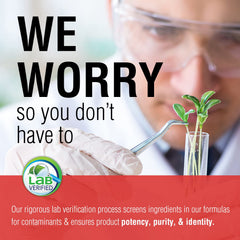 Lab-verified potency and purity seal on product packaging