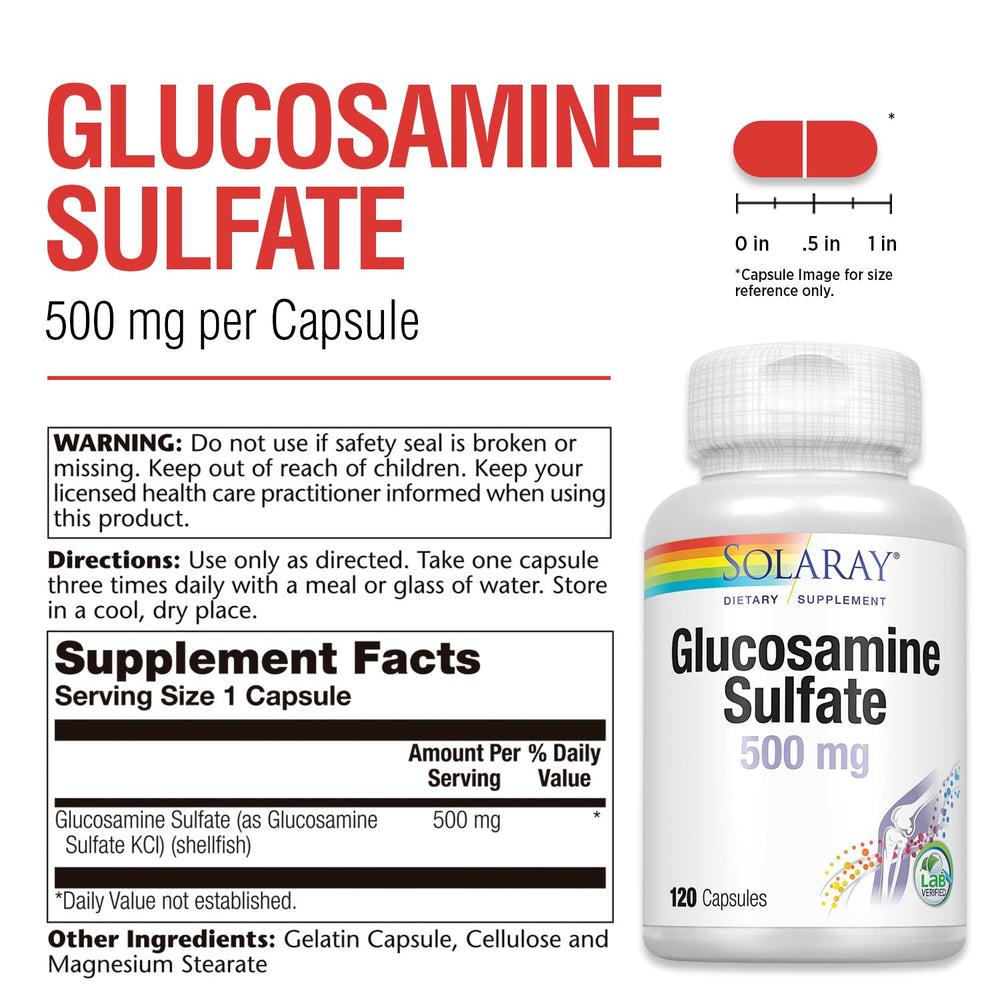 Label indicating shellfish-derived glucosamine sulfate