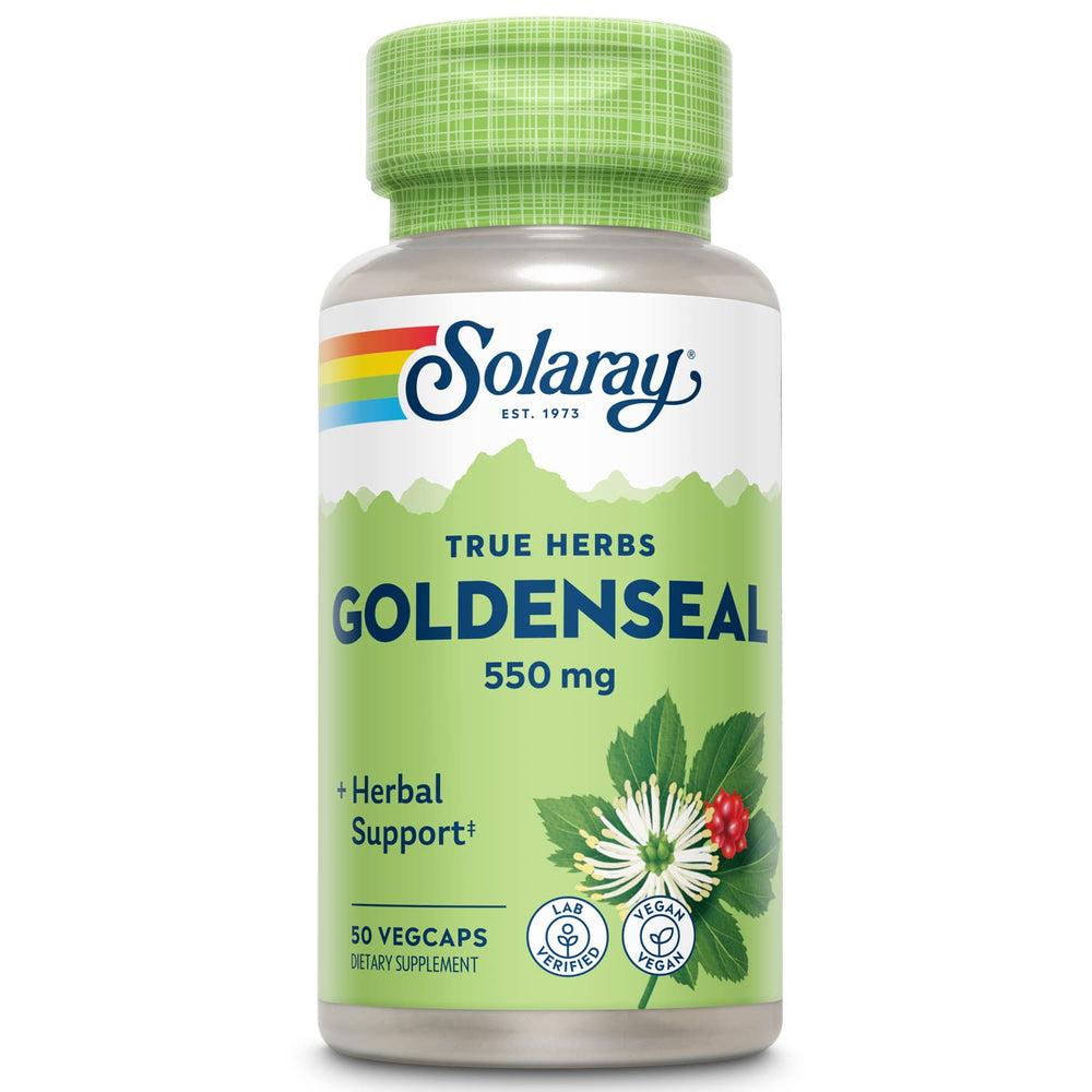 SOLARAY Goldenseal Root 550mg bottle with product label