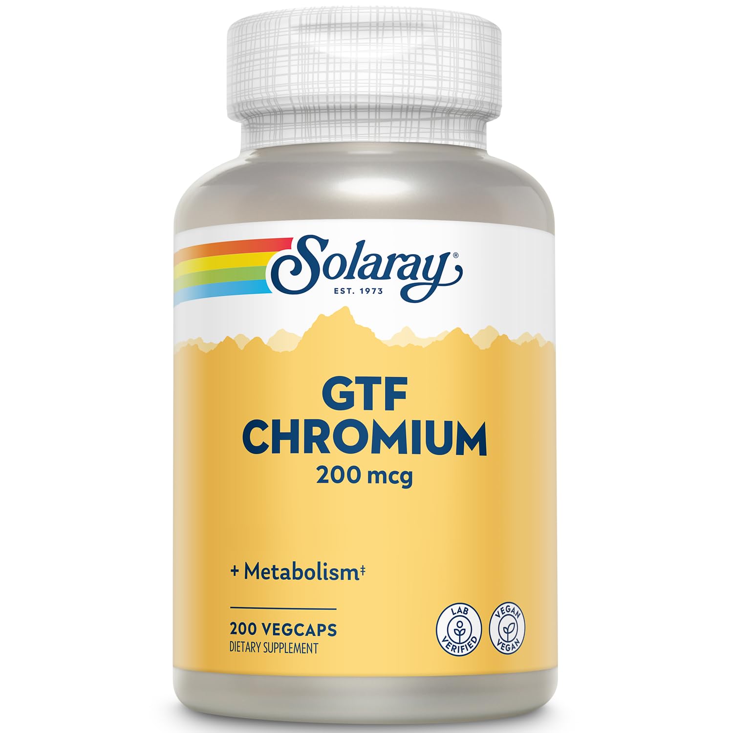 Solaray GTF Chromium 200mcg bottle with label