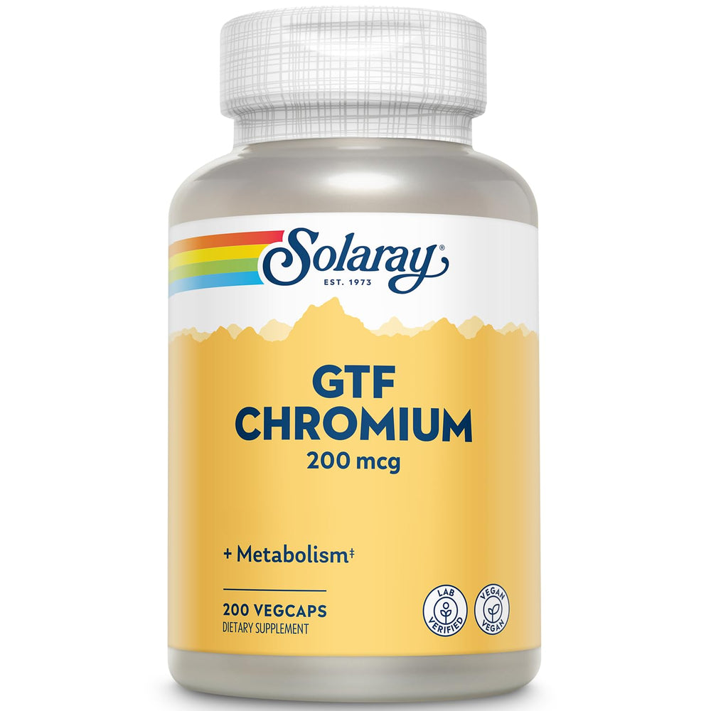 Solaray GTF Chromium 200mcg bottle with label