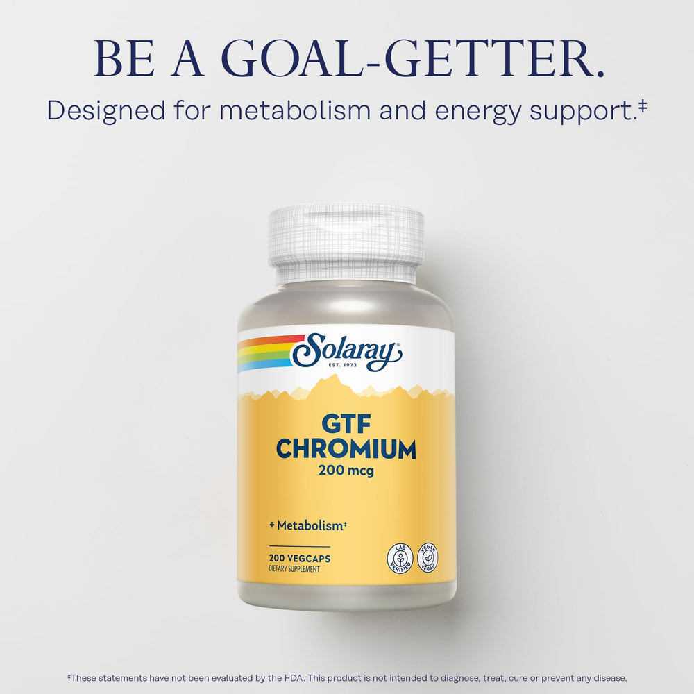 Front view of Solaray GTF Chromium packaging