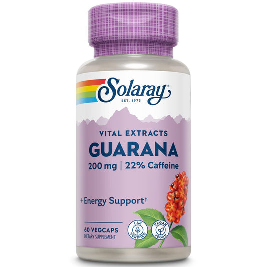 SOLARAY Guarana Seed Extract 300mg bottle with 60 vegan capsules