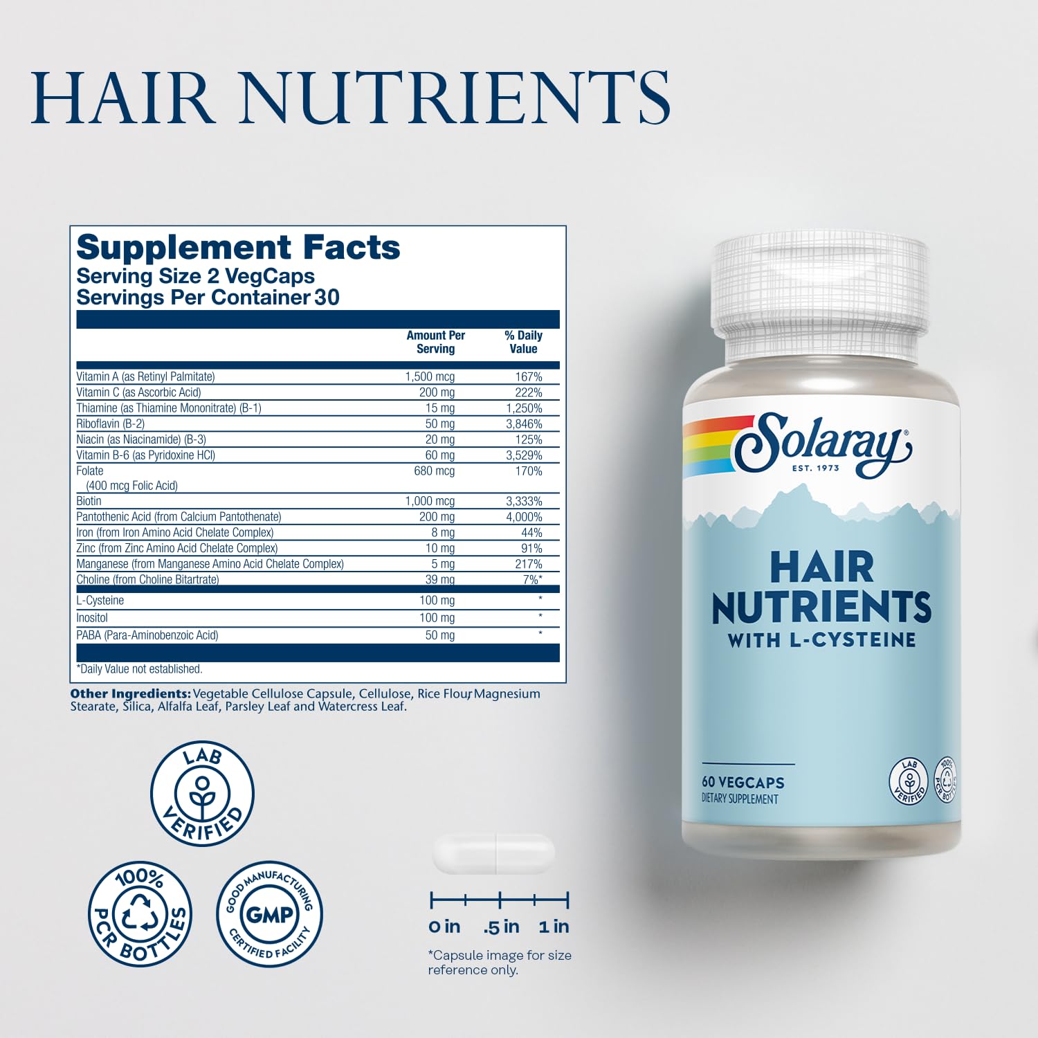 Hair growth vitamins for hair, skin and nails