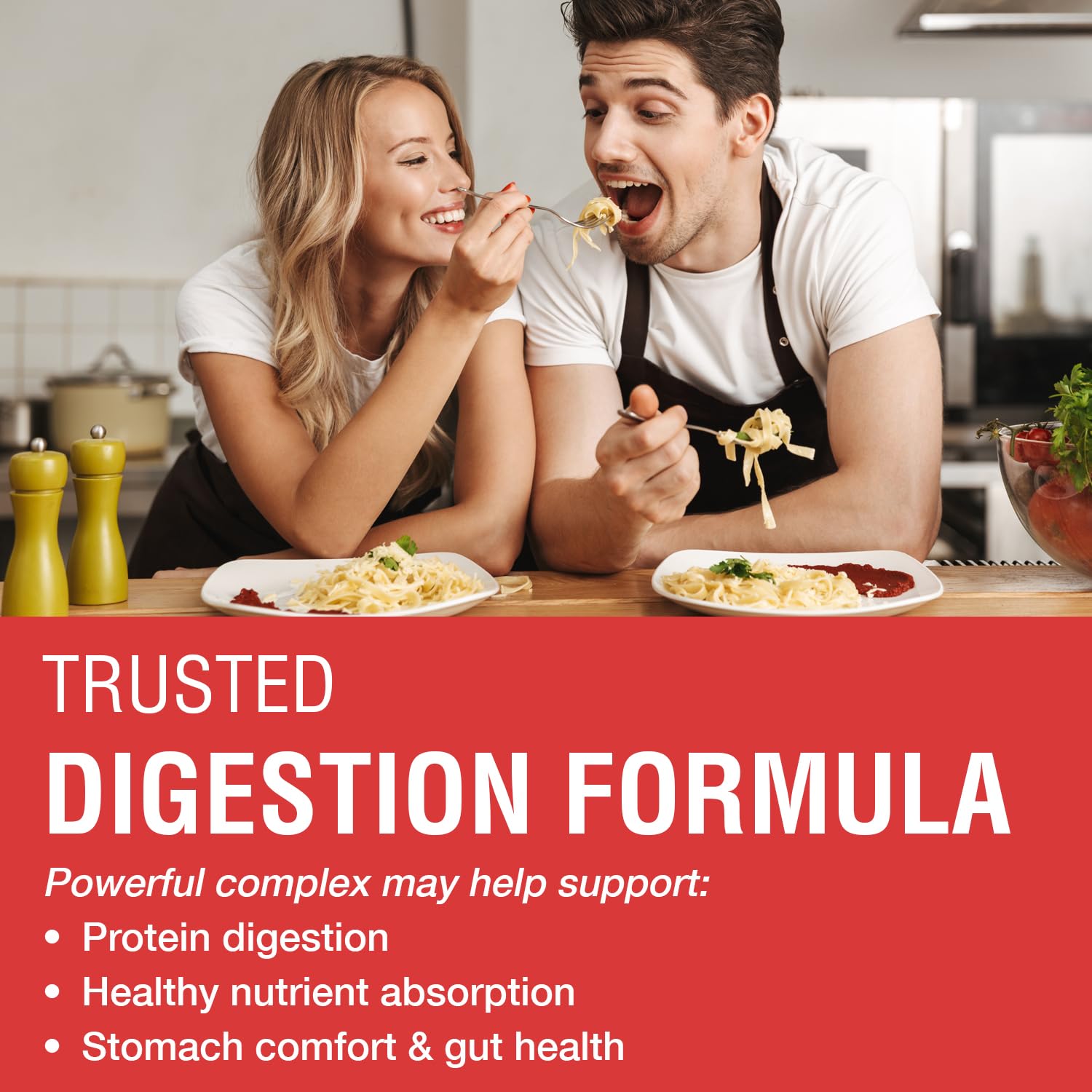 Digestive enzymes concept with pepsin and papain icons