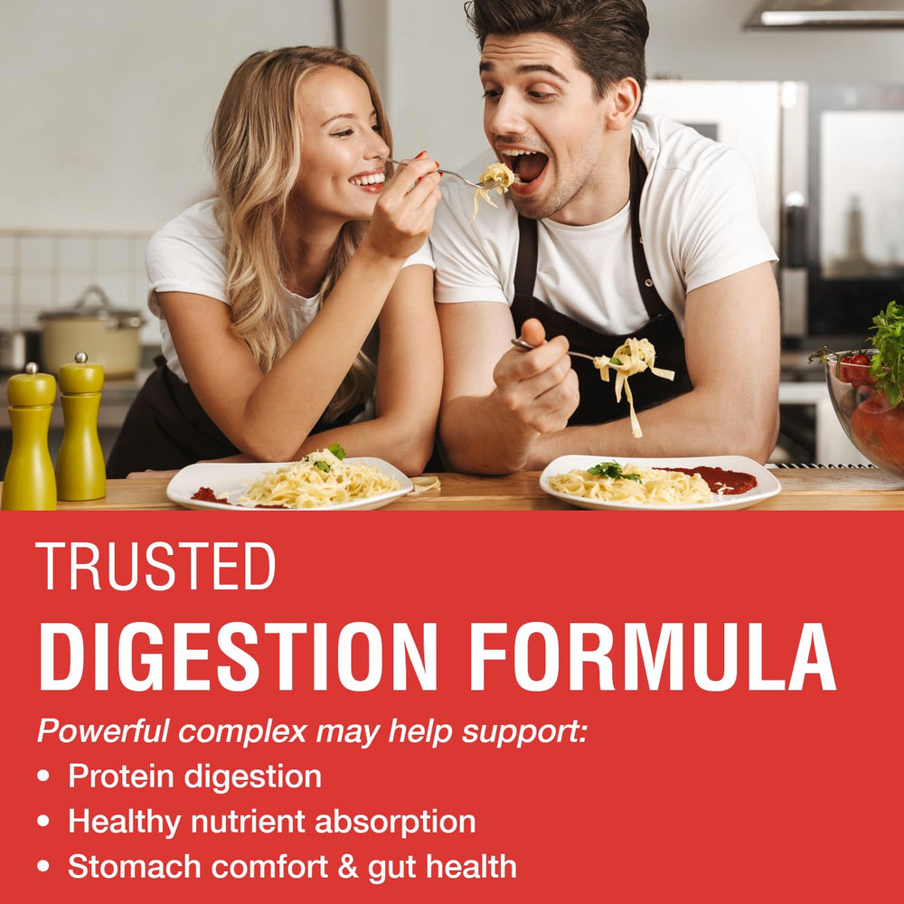 Digestive enzymes concept with pepsin and papain icons
