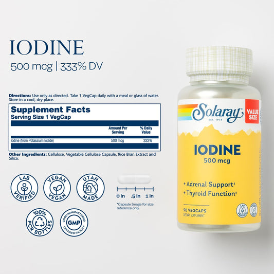 Close-up of product label highlighting 500 mcg per VegCap