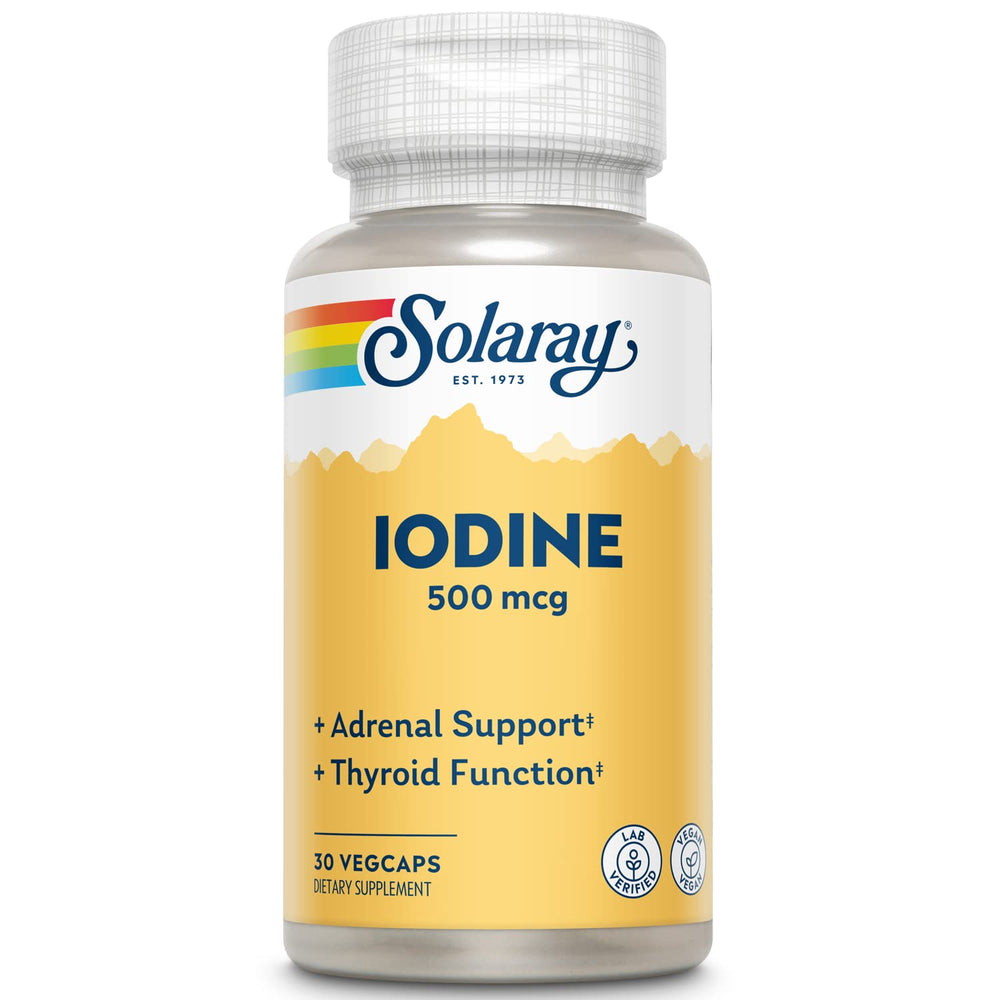 Bottle of Solaray Iodine 500 mcg VegCaps