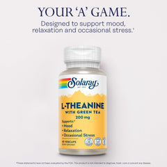 Nutritional facts panel for L-Theanine 200mg with Green Tea