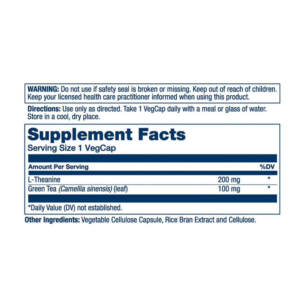 SOLARAY L-Theanine 200mg with Green Tea | Mood Support, Relaxation ...