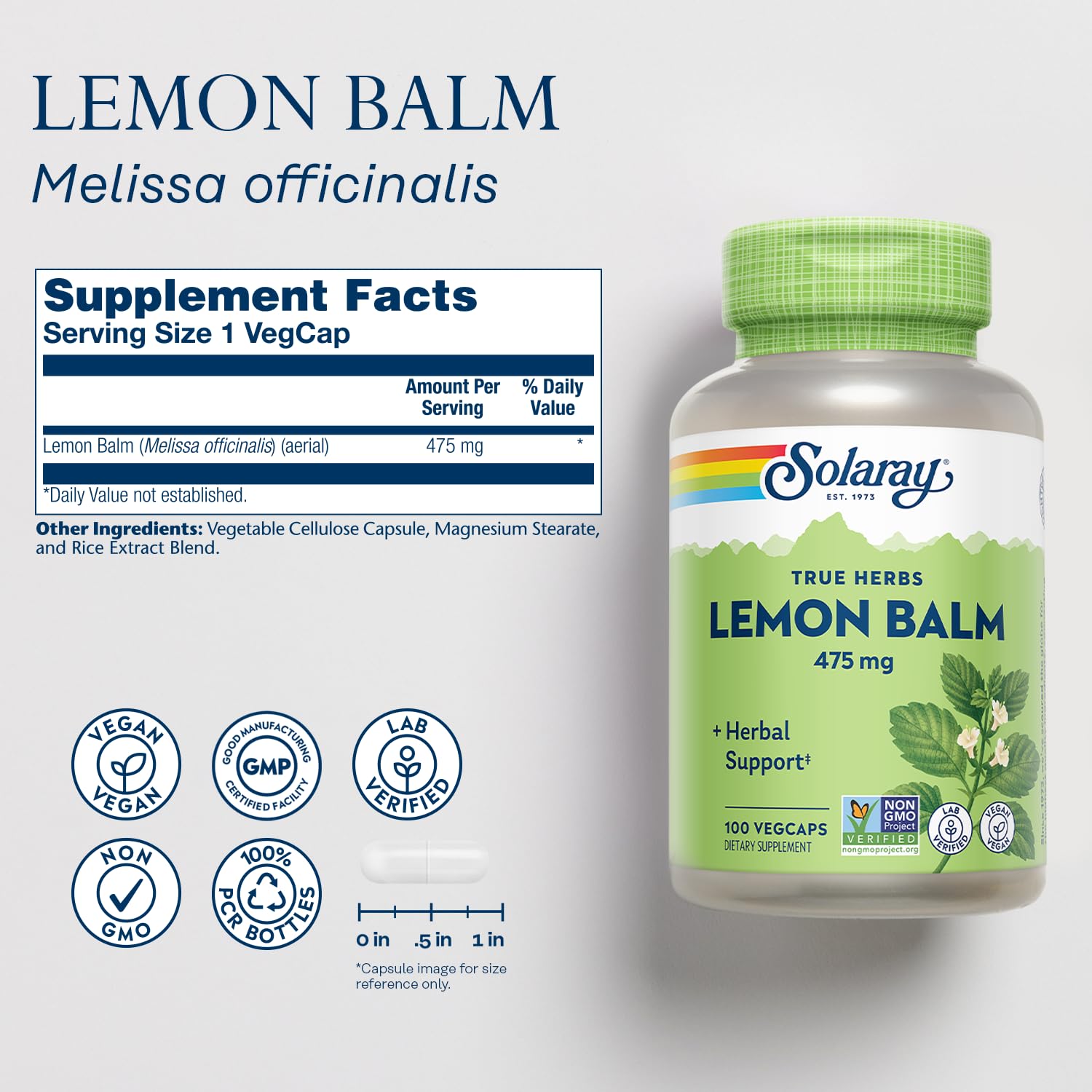 Whole aerial Lemon Balm plant image used for the product