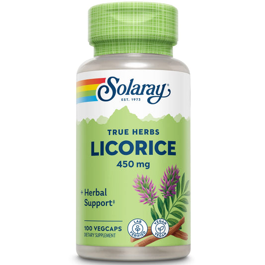 SOLARAY Licorice Root 450mg bottle - front view
