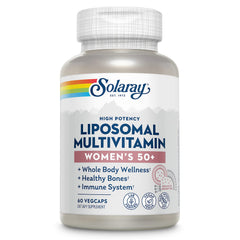 SOLARAY Liposomal Multivitamin for Women 50+ bottle and label
